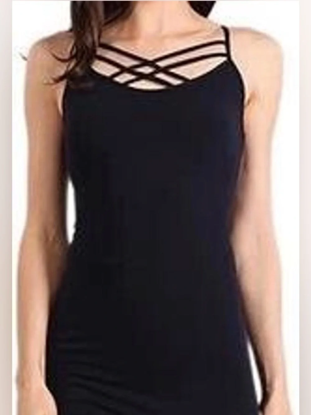 m.rena criss cross spaghetti strap seamless camisole